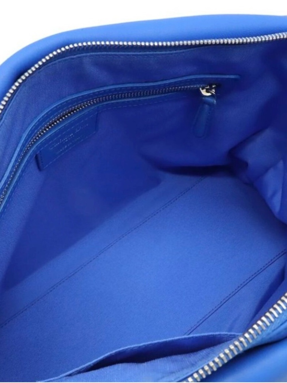 Dior Granville Cannage Tote Leather Blue Silver LIKE NEW AUTHENTIC - Picture 6 of 9